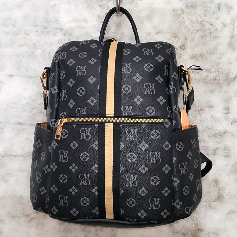 Black & gray backpack & shoulder bag.